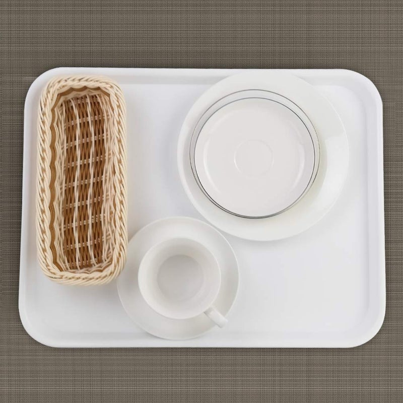 In-House Inhouse White Plastic Serving Tray-Rectangular, 17.2"X13.5"X0.9" (4 Packs) - Image 3